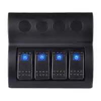 12-24V 4 Gang Boat Marine Waterproof Blue LED ON/OFF Rocker Switch Panel Vehicle Yacht Auto Button Power Circuit Breakers new