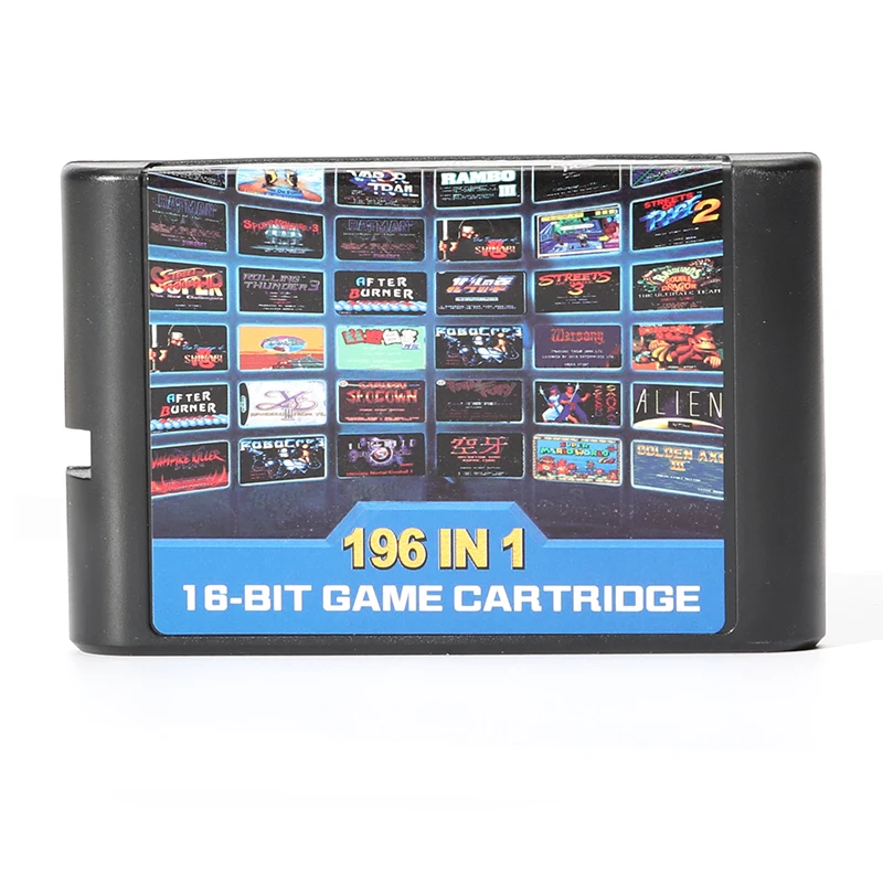 Для SEGA Mega Drive MD Genesis 196 в 1 мультиигровой картридж с Contra Streets of Rage Sonic Golden Axe ретро