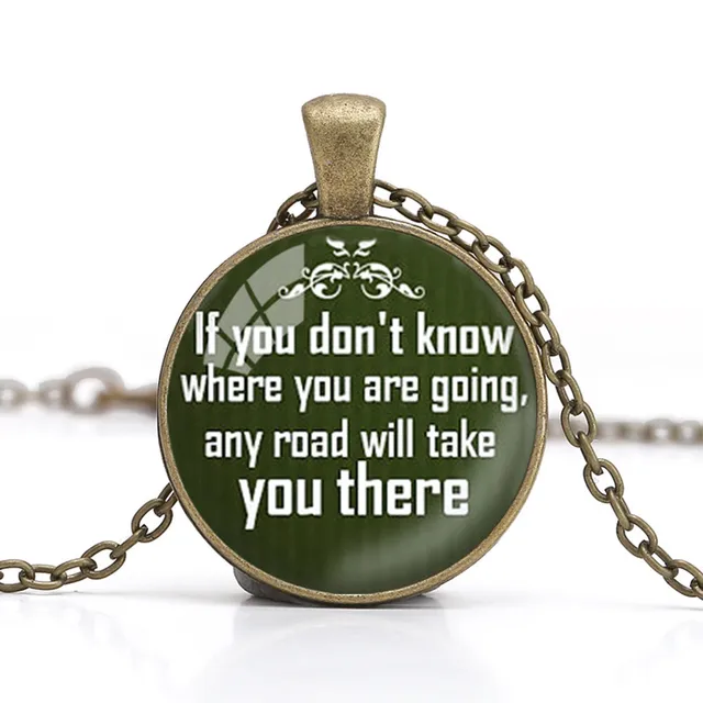 Canuomen George Harrison Quotes Pendant Necklace If You Don T Know Where You Are Going Any Road Will Take You There Choker Pendant Necklaces Aliexpress