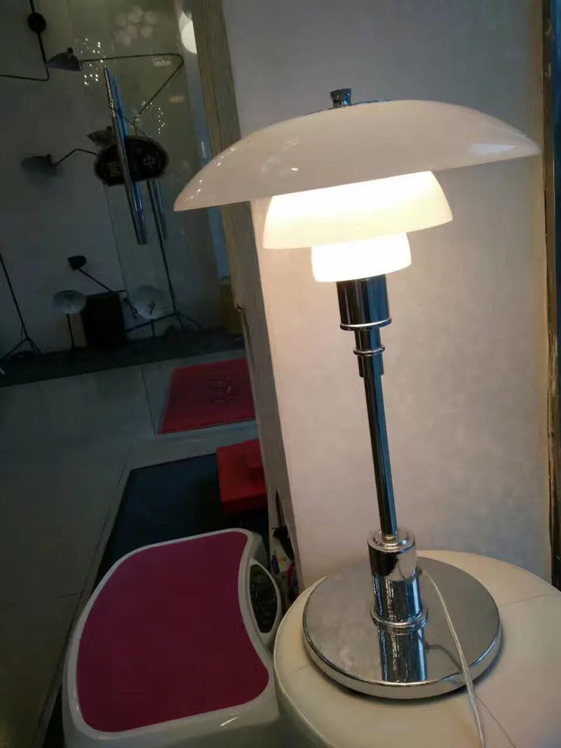 Белый Стекло Настольная лампа Современная классическая настольная лампа для Гостиная Спальня ночники Новый B018