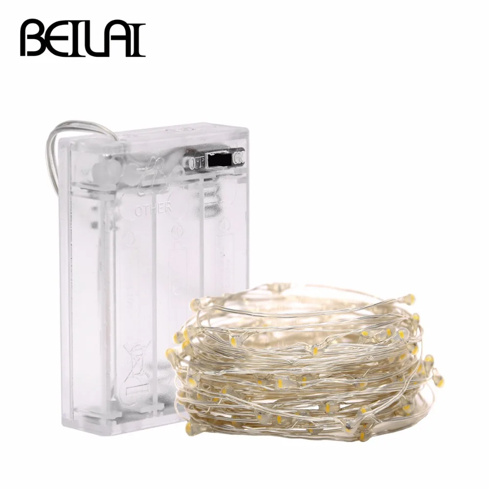 Fairy String LED Lights 10LED/M 10M 5M 2M 3XAA Battery Operated LED Holiday Light for Garland Party Wedding Christmas Decoration Fairy String LED Lights 10LED/M 10M 5M 2M 3XAA Battery Operated LED Holiday Light for Garland Party Wedding Christmas Decoration