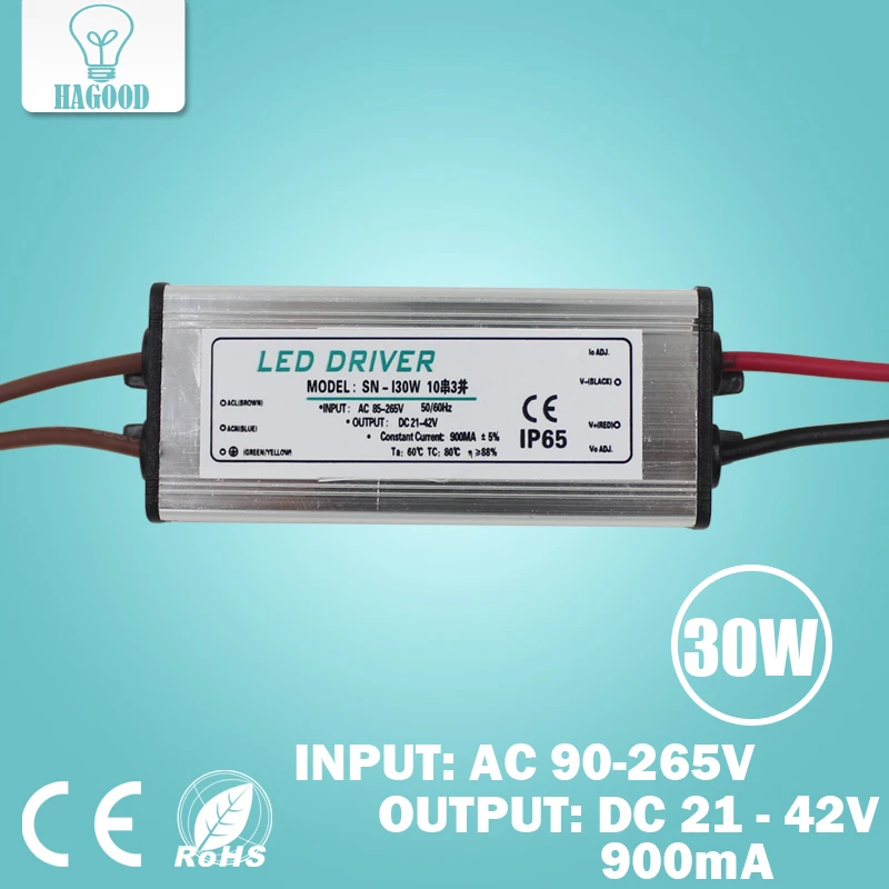 

30W 10Series3 parallel Waterproof LED Light Driver Transformer Lamp Current 720-900mA Output DC21-42V Power Supply Adapter