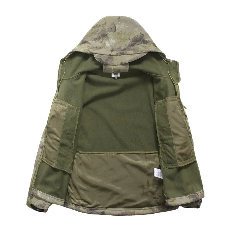 Günstig Shark Haut Camouflage Mantel Militär Jacke Männer Wasserdichte Taktische Softshell Hoodies Armee windjacke Jacken