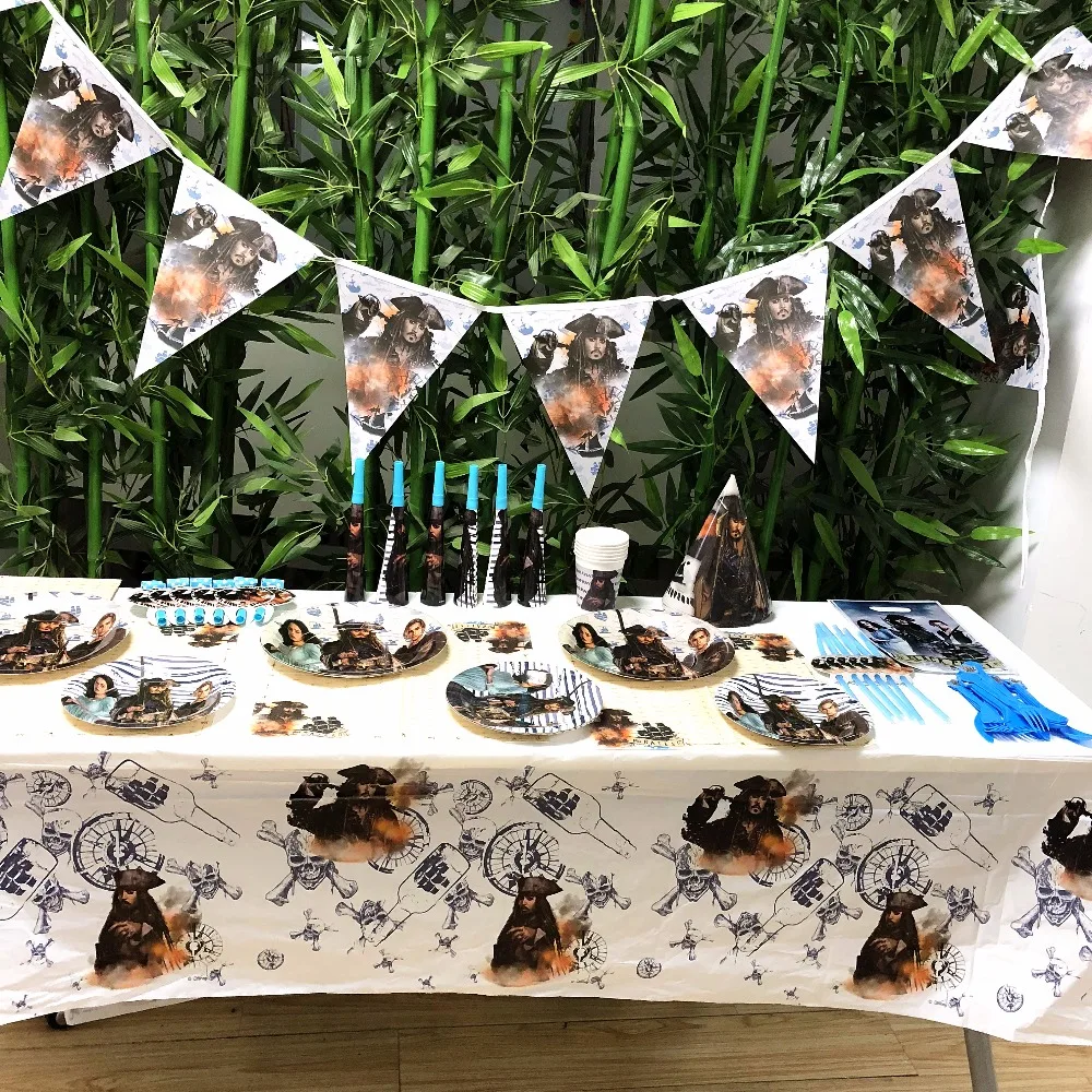 

Disney Pirates of the Caribbean kids Party Decorations Baby Shower Happy Birthday Party Supplies Kids Birthday Party Decoration