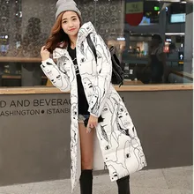 2016 Large size high quality winter extra long down cotton jacket women s Thicken coat female
