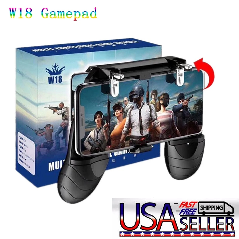 

2pcs W18 Smart Phone Gaming Trigger for PUBG Mobile Gamepad Fire Button Aim Key Shooter Handle Grip Controller Game Pad Joystick