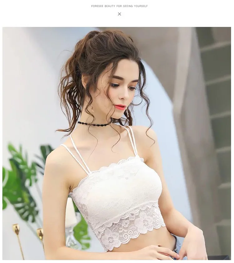 white ONLYPLUS, Модный женский бюстгальтер без косточек, кружевной топ, бюстгальтер, женский ремень, обернутый грудь, рубашка, топ, универсальное нижнее белье, бюстгальтеры для женщин - Цвет: white