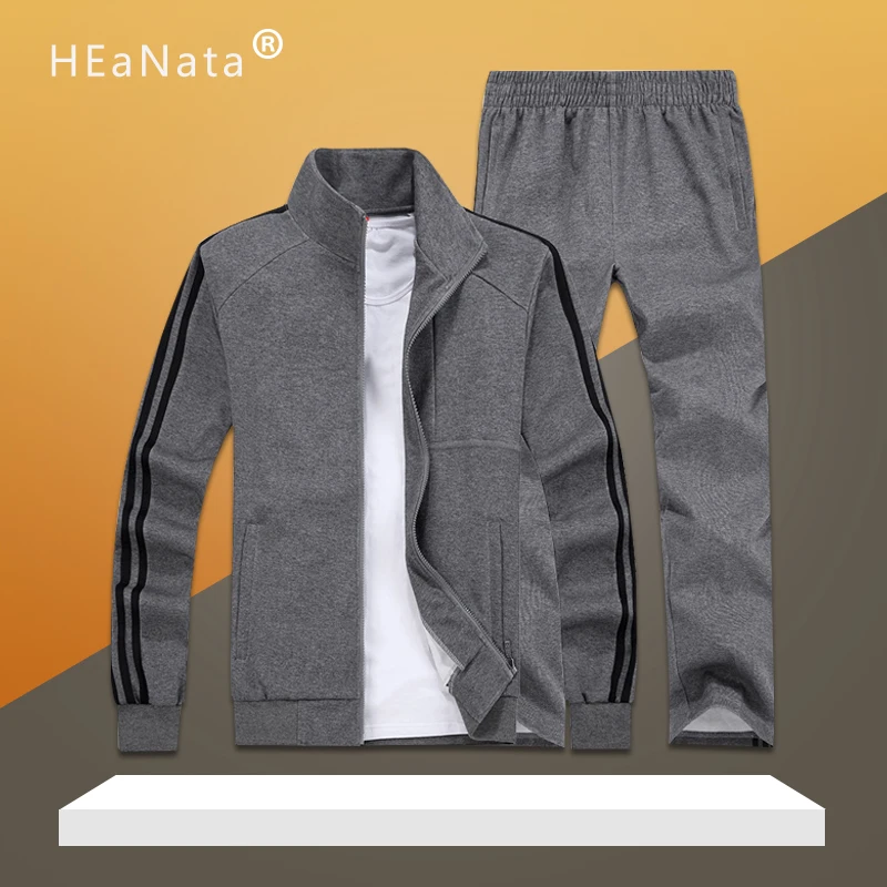 

2019 Sport Suit Men Sports Suits Loose Tracksuits Mens Summer Autumn Fitness Gyms Running suits Set Warm Jogging Tracksuit