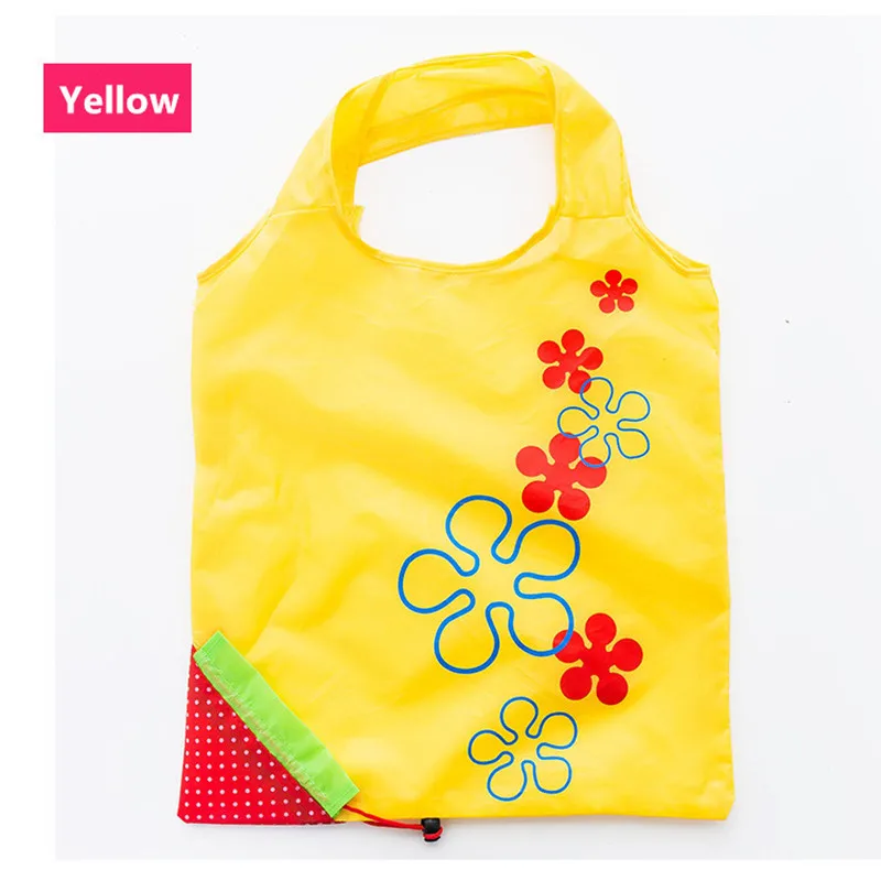 Горячие Клубничные Складные хозяйственные сумки креативные экологические сумки для хранения сумки многоразовые складные продуктовые нейлоновые большие сумки - Цвет: Yellow