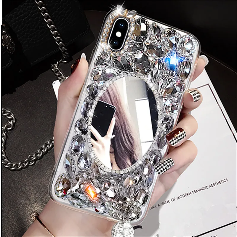 Для Huawei P8 P9 P10 P20 Lite pro selfie P Smart Plus роскошный женский зеркальный блестящий мягкий