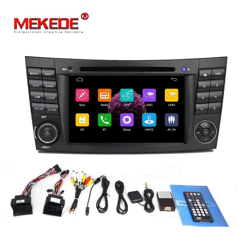 Два Din 7 дюймов DVD мультимедиа плеер для Benz E Class/W211/E200/E220/ e300/E350 с USB gps Радио стерео BT