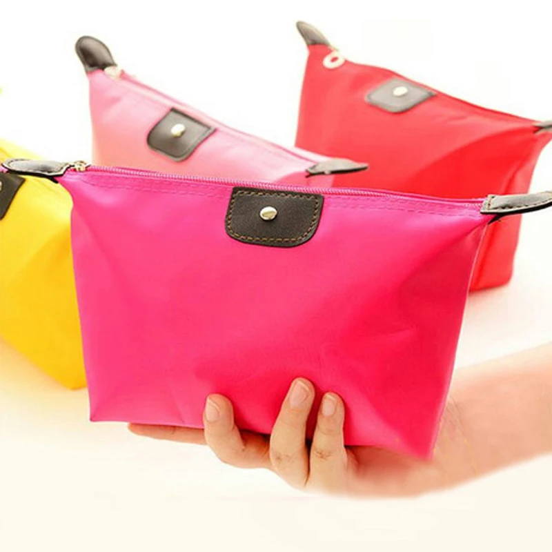 

1000pcs/lot Custom Your Logo Cosmetic Bag Nylon Makeup Pouch Personalized Toiletry Portable Travel Organizer HandBag for Storage