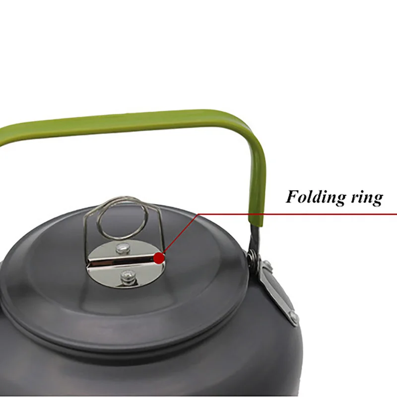 Портативный походный кемпинг выживания горшок воды чайник алюминий 0.8L и Сетчатая Сумка JJ2834