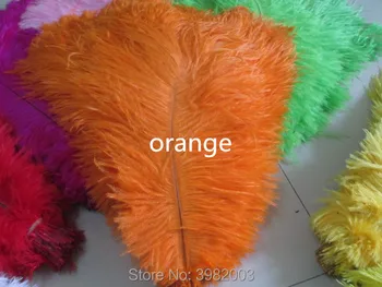 

wholesale 50pcs High quality natural orange selection ostrich feathers 14-16 inch/35-40cm diy Decoration stage performance