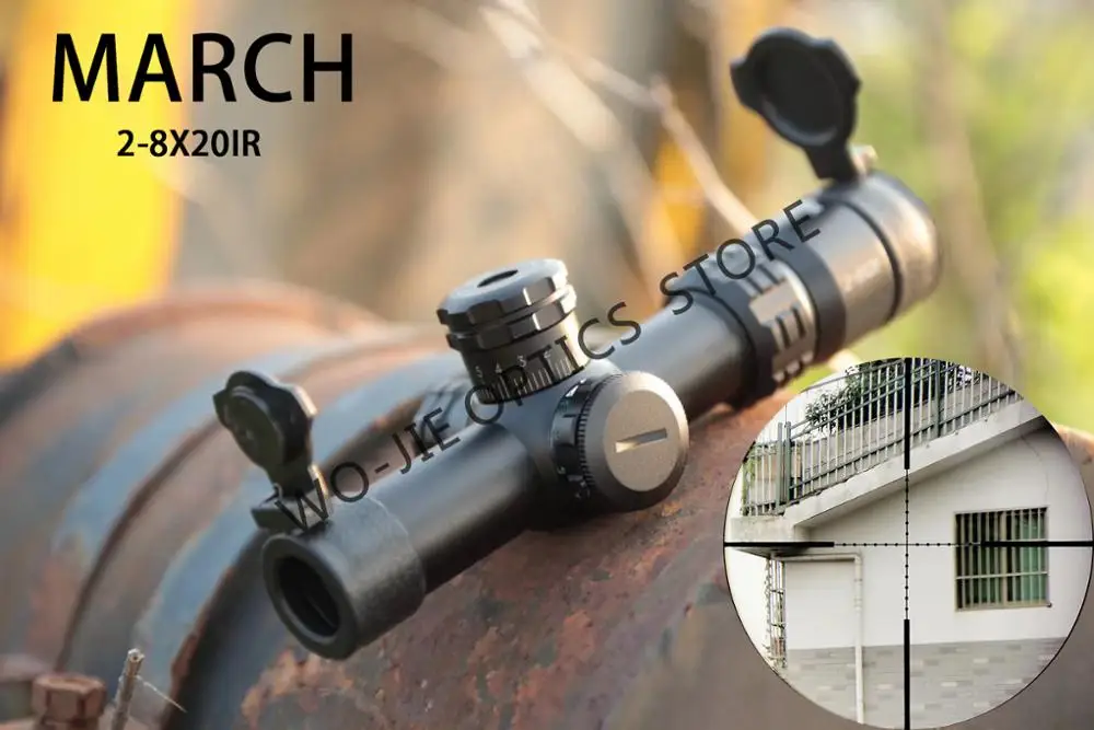 

Hunting Optical Sight 2-8X20IR Riflescope Illuminated with Red dot with 11mm or 20mm Mount Rifle Scope For Shooting