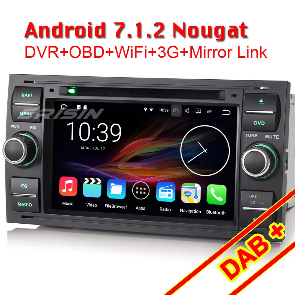 Erisin ES4731F 7 &quotстерео DVD Android 1 gps Sat Nav DAB + для FORD C/S-MAX KUGA FIESTA FUSION TRANSIT | Автомобили и