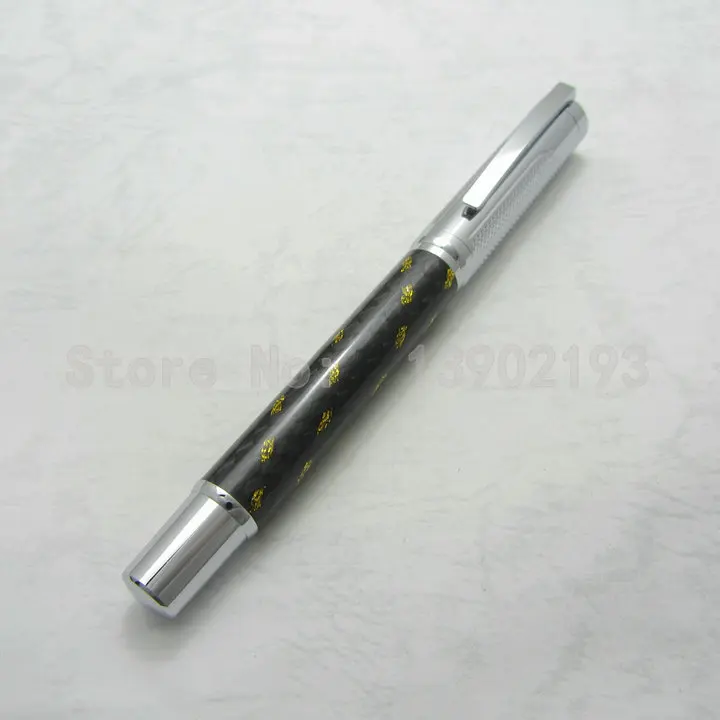 Тяжелая ручка Fuliwen металлический чехол офисные принадлежности авторучка - Цвет: Black with Gold