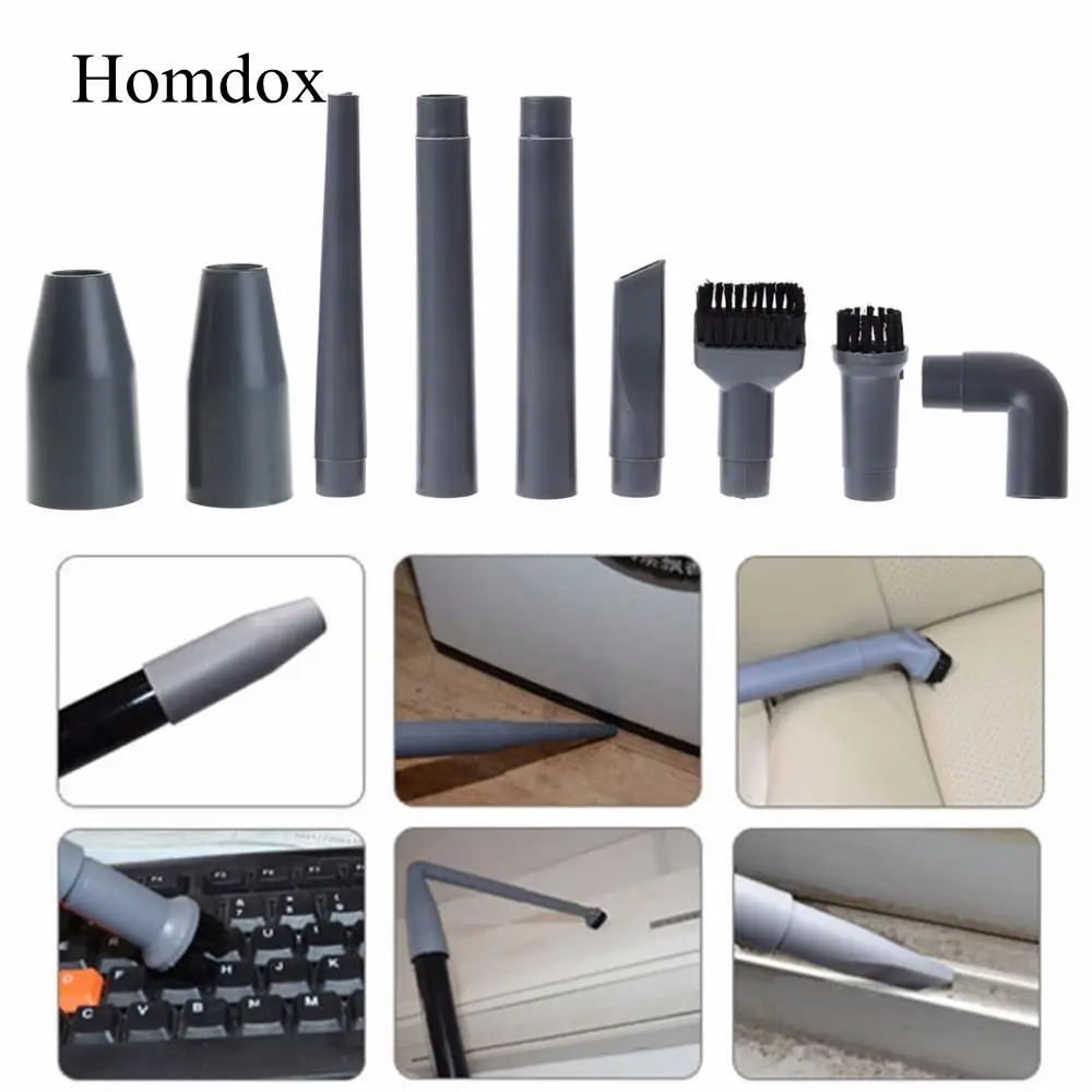 

Set Plastic Multifunctional Corner Vacuum Cleaner Universal Accessories Nozzle Brush 9Pcs/Set