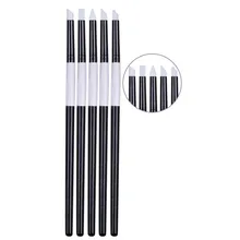 5 шт Карандаш для ногтей, кисти для дизайна ногтей, силиконовые инструменты для дизайна ногтей, стразы, кисти с алюминиевым ремнем для украшения салона