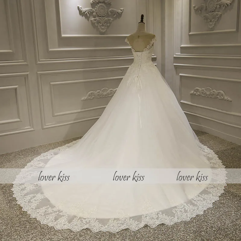 Lover Kiss Vestido De Noiva, свадебные платья из тюля, свадебное платье с рукавами-крылышками и жемчужинами на шнуровке, свадебные платья, gelinlik