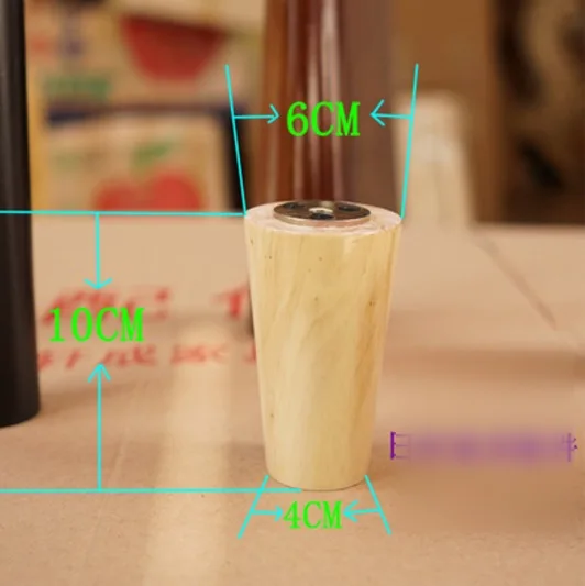 4 шт./лот H: 10 см Диаметр: 4-6 см твердый деревянный диван ножки для шкафа ступни ног