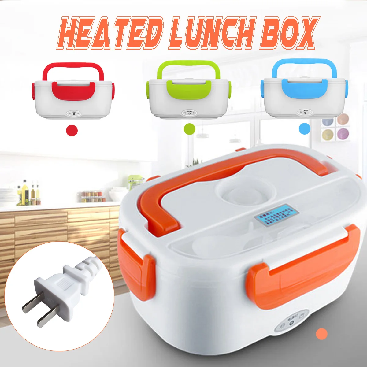 Electric Heating Lunch Box 110V Portable Multi Functional Food Grade
