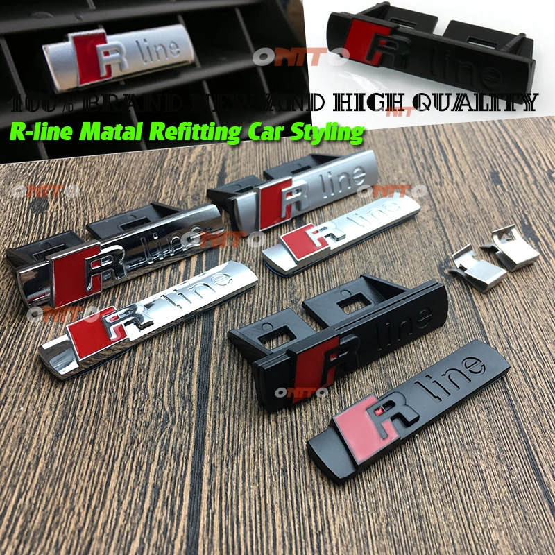 

New 3D Rline Front Grille Emblem Badge Front Grille Sticker Car Accessories chrome/matte/black for A3 8P A4 B6 B8 A5 C5 A6 C6
