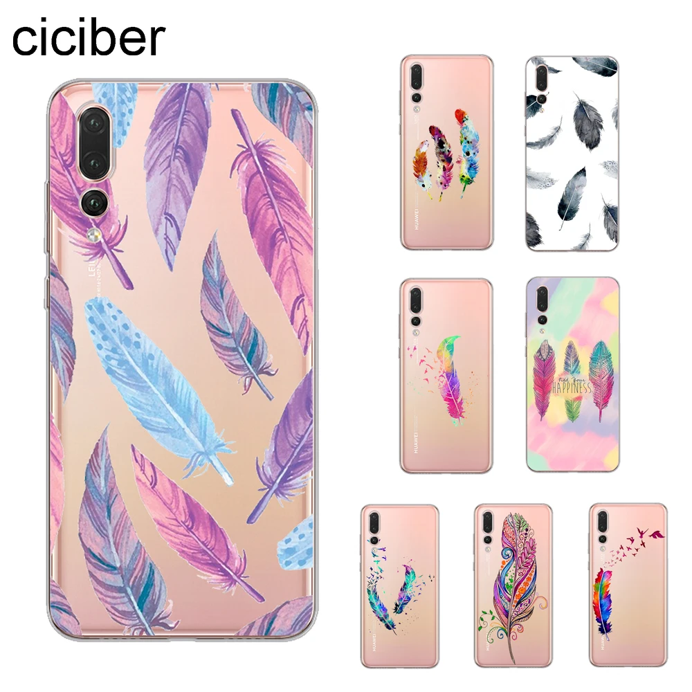 

ciciber Fashion Feather Cover For Huawei P20 Lite P20 Pro P10 P9 P8 Plus Lite P smart Phone Cases Soft TPU Coque Fundas Capa