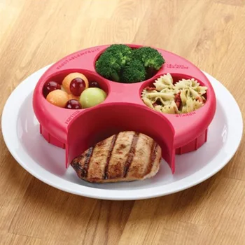 

Portable Plastic Meal Measure Control Tools Portion Plate Kitchen Accessories