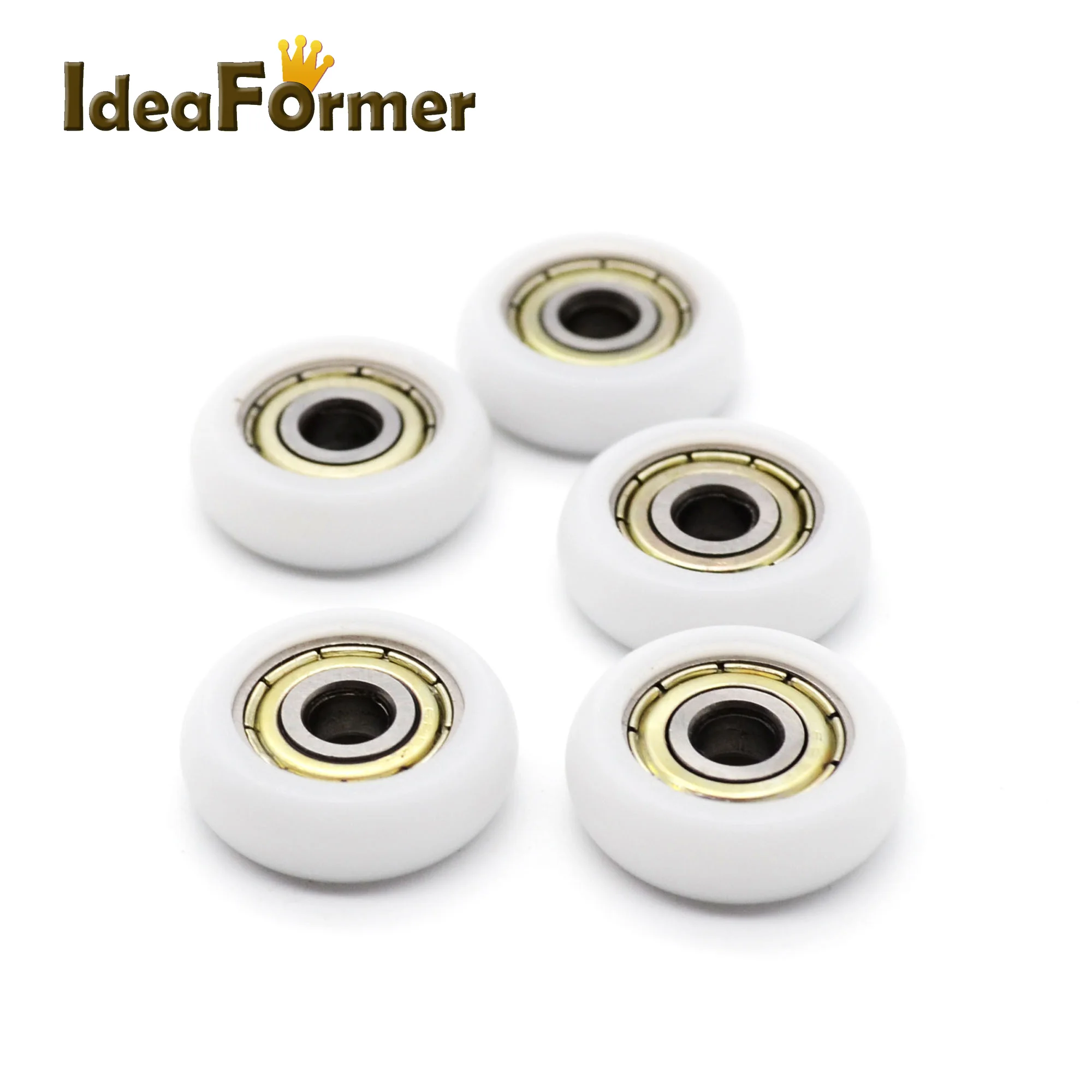 

5pcs BT0521 5*21.5*7mm Nylon Plastic Steel Bearings Pulley Wheels Embedded Groove Ball Bearings for 3D printer