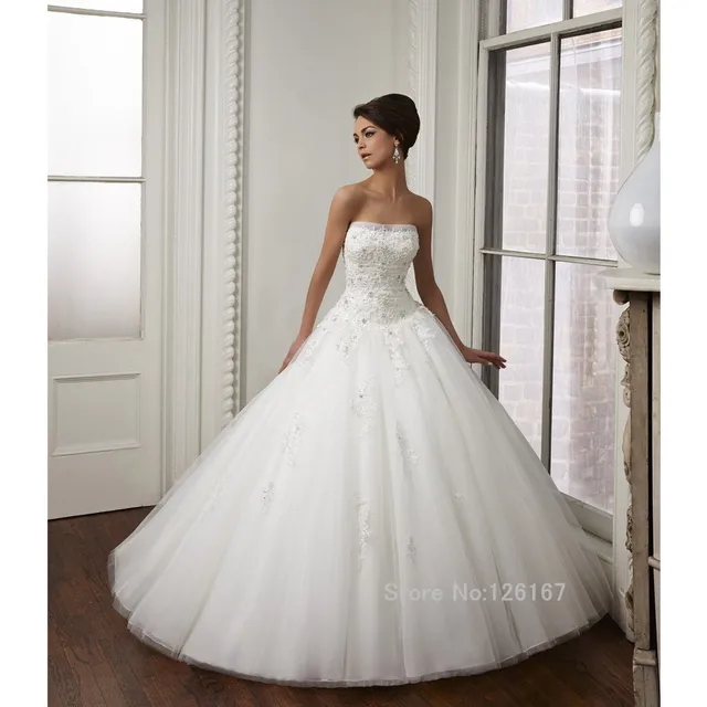 Strapless Wedding Dresses with Beading