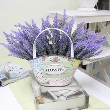 Provenza romántica lavanda decorativa Flor de seda flores artificiales grano decorativo simulación de plantas acuáticas