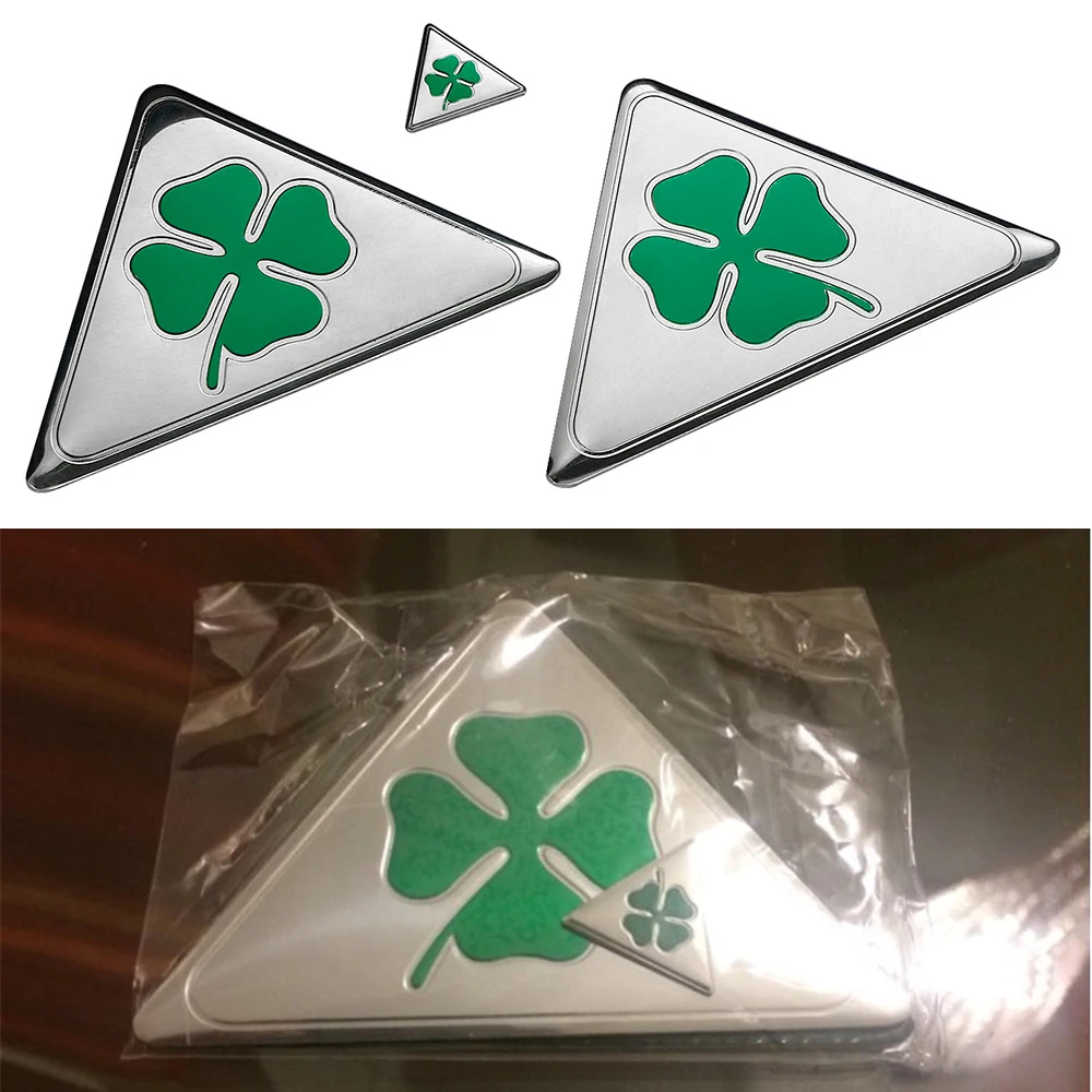 

For Alfa Romeo Quatrefoil Green Delta Car Side Fender Emblem Badge Sticker for Alfa 147 156 166 159 Giulietta Giulia Spider GT