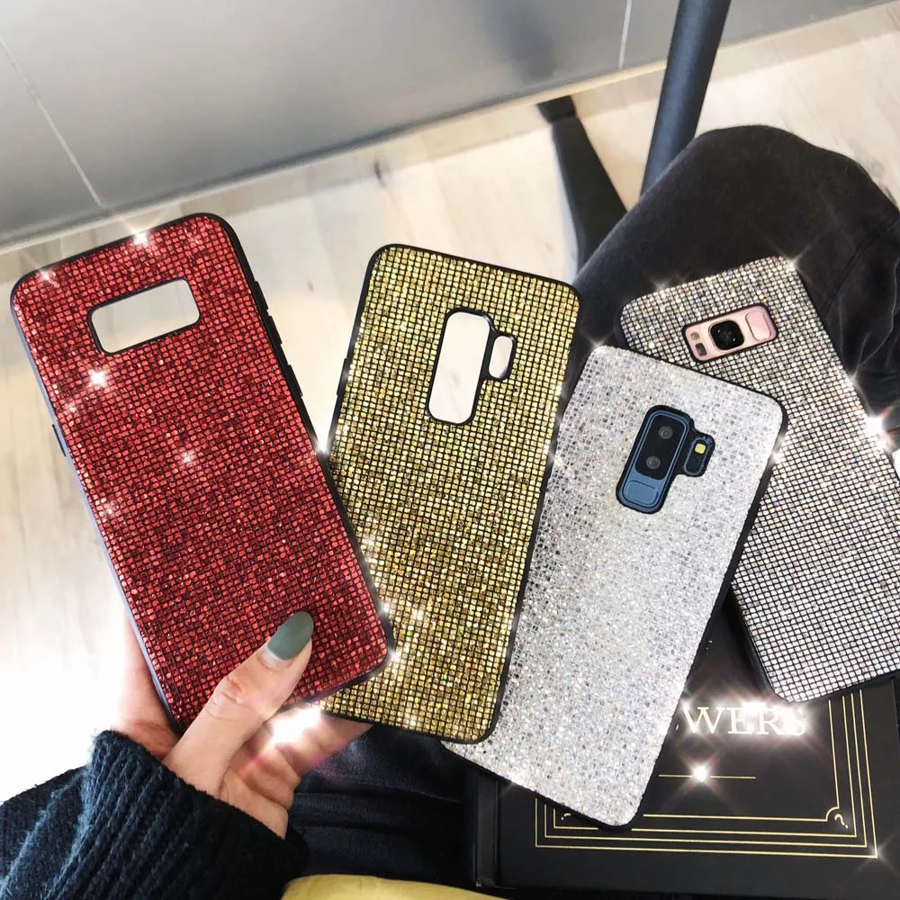 

S10 Case for Samsung Galaxy S10 S8 S9 Plus Bling Glitter Hard Back Cover for Samsung Note 8 Note 9 Phone Shell Funda Couque