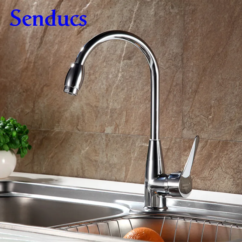 

Free shipping 360 degree rotation kitchen faucet with polished chrome kitchen sink mixer tap of hot cold kitchen water faucet