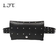 LJT модная повседневная поясная сумка с заклепками Роскошный дизайнерский поясная сумка маленькая Женская поясная сумка, чехол для телефона Панк поясная сумка кошелек celulares