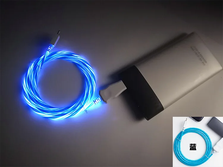 Usb-кабель для зарядки данных, светодиодный светящееся зарядное устройство, провод шнур микро-usb кабель для кабеля type C для iPhone X 8 7, кабели для мобильных телефонов