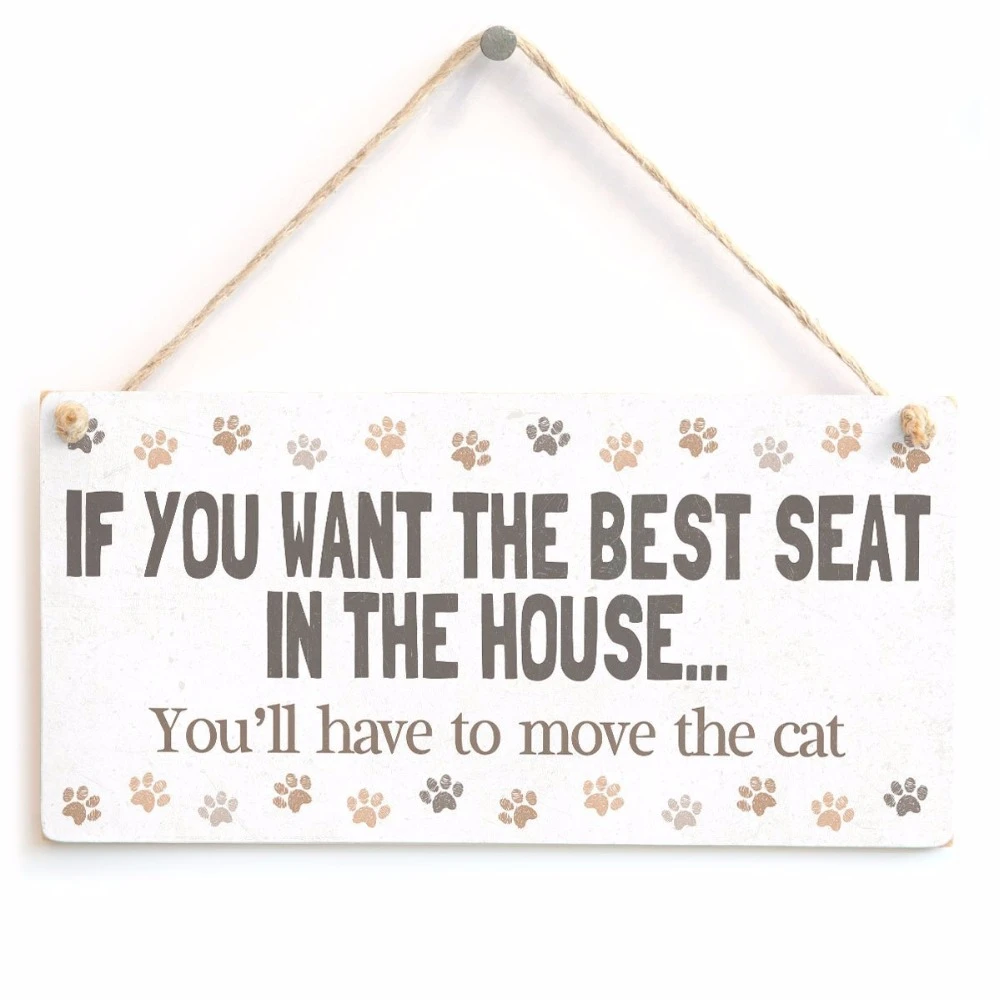 Meijiafei The Cat’s in Charge… We Just Live Here! Super Cute Country Home Style Decorative Gift Plaque for Cat Owners 10x5 Meijiafei The Cat’s in Charge… We Just Live Here! Super Cute Country Home Style Decorative Gift Plaque for Cat Owners 10x5