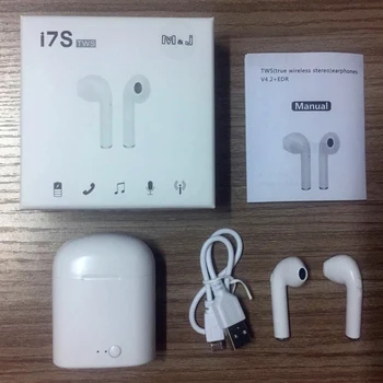 

Hot Sell i7s TWS Mini Wireless Bluetooth Earphone Stereo Earbud Headset With Charging Box Mic For All Smart phone
