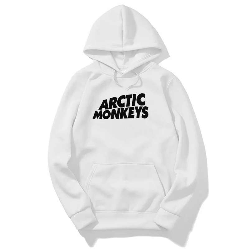 Осень-зима, флисовые толстовки с принтом «ARCTIC MONKEYS», мужские спортивные костюмы с длинным рукавом, пуловеры, мужские свитера для скейтборда в стиле хип-хоп, Новинка - Цвет: white