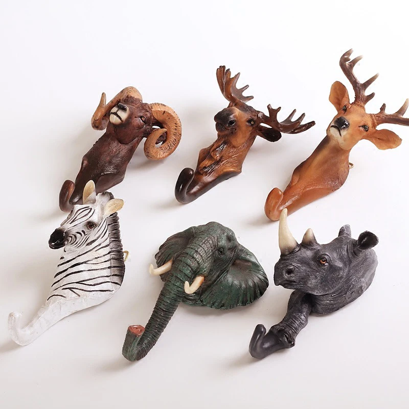 

Animal Hook Deer Head coat Purse Key Holder Wall Kitchen Bathroom Hanger Home Decorative coat Bag Hanger Hooks