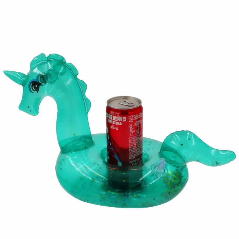 

YUYU New Crystal Unicorn drink holder swimming pool float Mini Inflatable Cup Holder Floating Party Bar Coaster Holder Pool Toys
