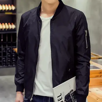 

Spring Fall Mens Casual Jacket Solid Fashion Coats Male Slim Stand Collar Jacket Men Outerdoor Overcoat Sportswear Bomber Jacket