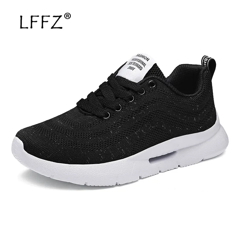 

LFFZ Lace Up Women Sneakers Soft Breathable Flat Shoes Women Mesh Fashion Ladies New Casual Shoes 35-41 Spring Female Flats