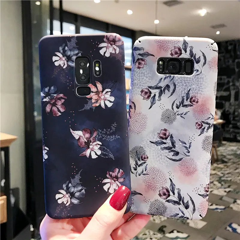 YHBBCASES Ретро Чехлы для Samsung S8 S9 Plus с масляной росписью цветы модный волшебный