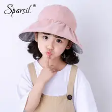 Sparsil летняя двухслойная шляпа для родителей и детей, женская шляпа с пустым верхом, уличная Защита от ультрафиолетовых лучей, шапка для девочек, Складная регулируемая шапка, унисекс