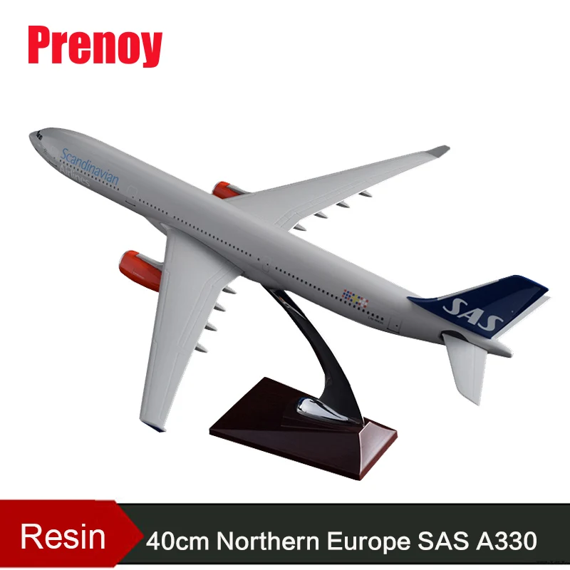 

40cm Resin SAS A330 Aircraft Airplane Model Scandinan Airbus Northern Europe Airline Aviation Model A330 SAS Airbus Airway Plane