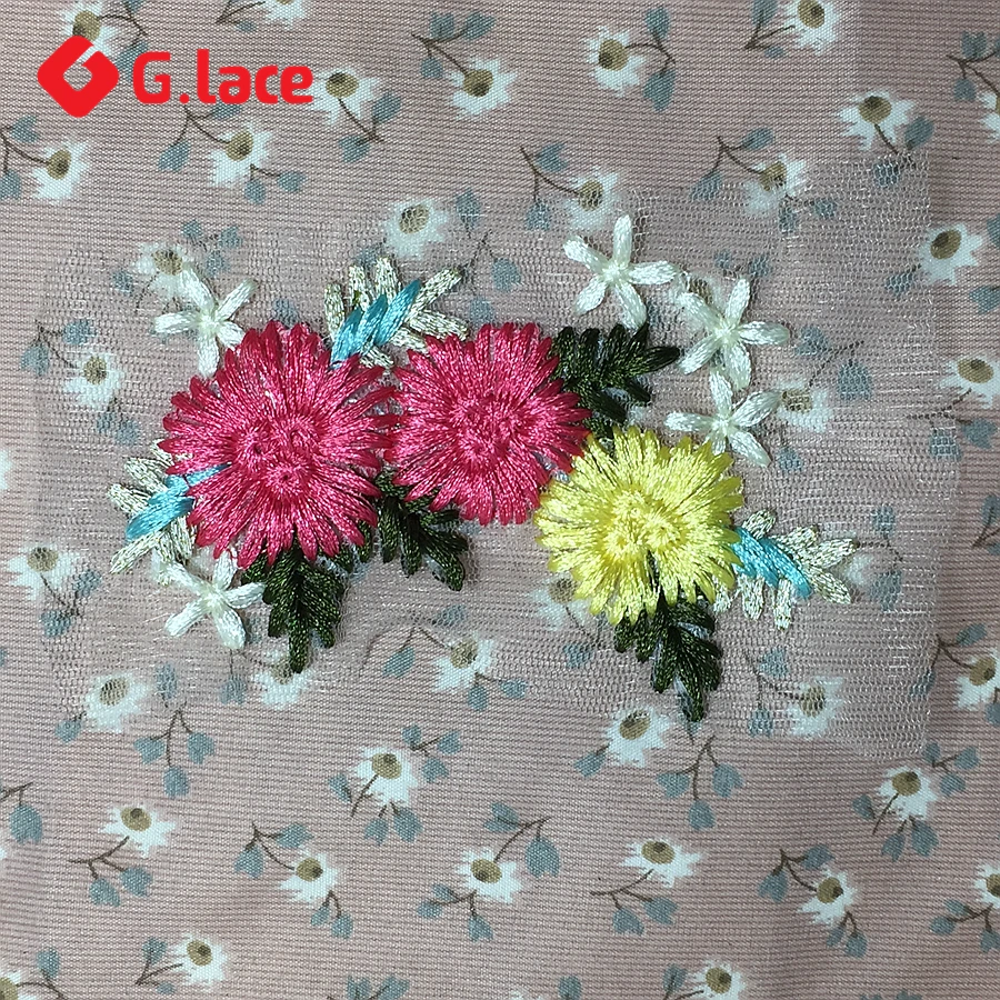 GLace 3 шт. цветок кружево для рукоделия поставки 11*7 см вышитая кружевная сетка ткань кружева аппликации вышивка нашивки отделка GL017B