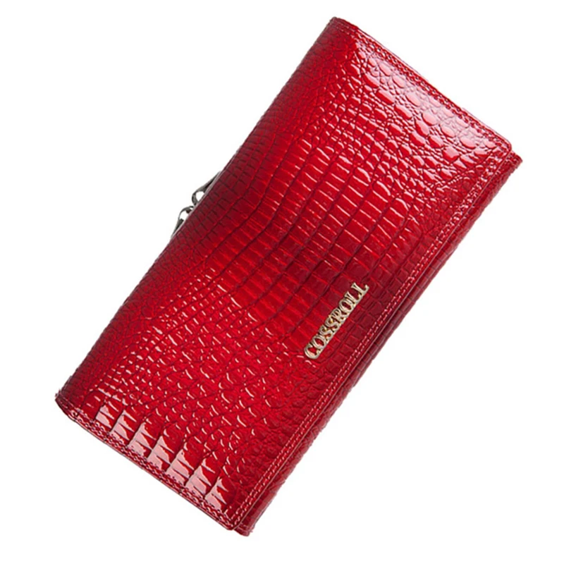 

Brand Womens Wallets and Purses Female Long European and American Style Genuine Leather Wallet Coin Purse Ladies Designer Wallet