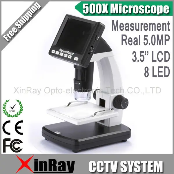 

Professtion Digital 500X Microscope Real 5.0MP 3.5'' Display USB Standalone Microscope with SD Card Lithium Battery UM038.